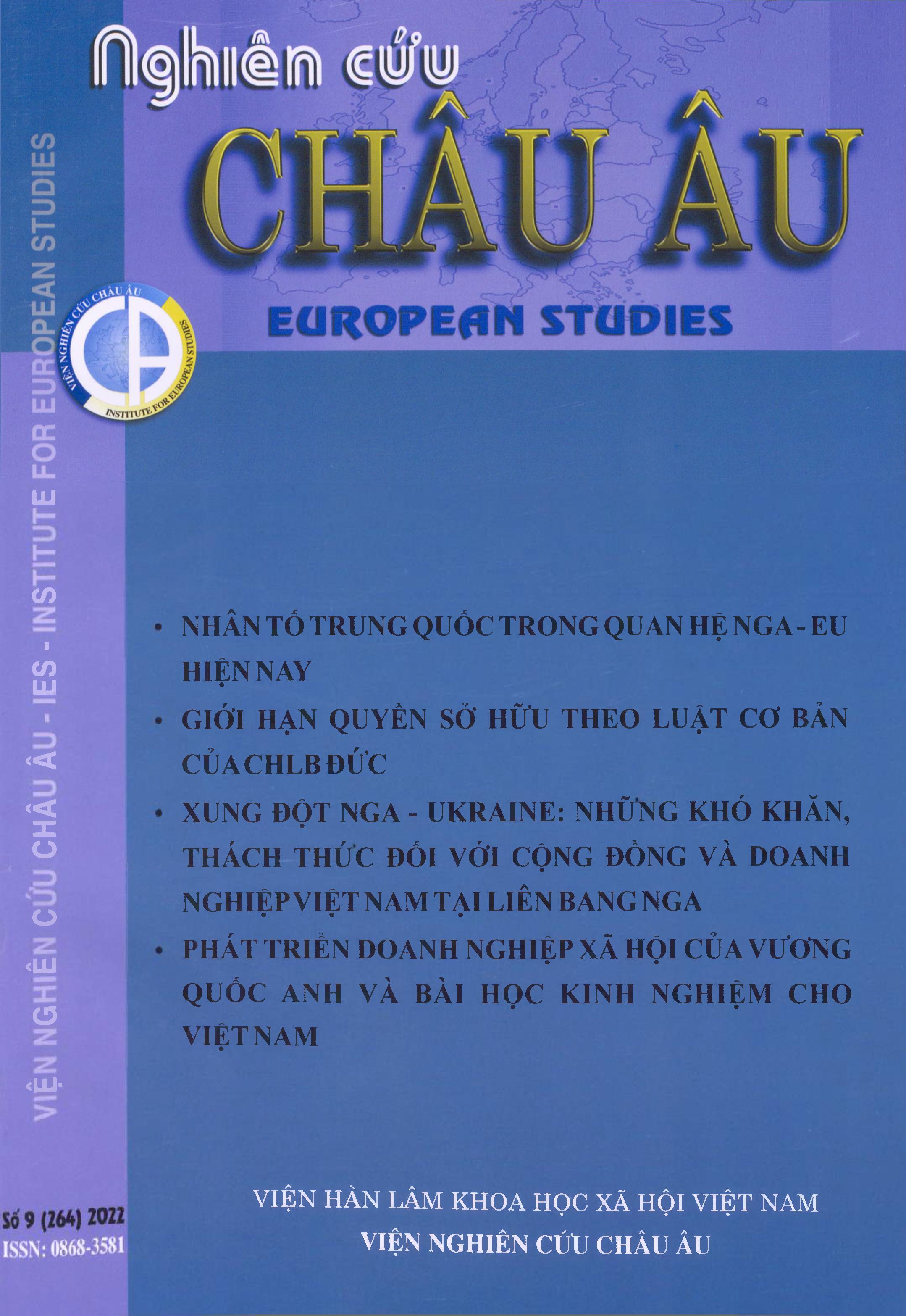 Tạp chí Nghiên cứu Châu Âu, số 9 năm 2022