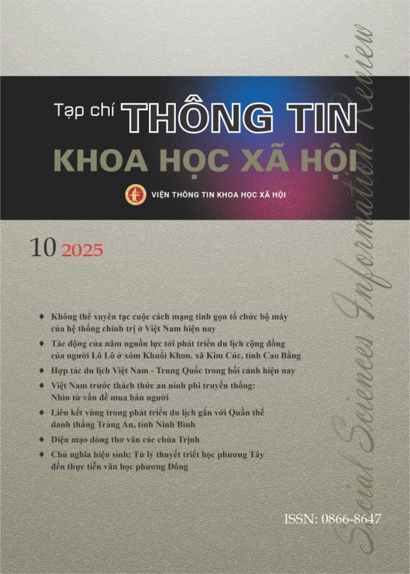TẠP CHÍ THÔNG TIN KHOA HỌC XÃ HỘI SỐ 10 (2025)
