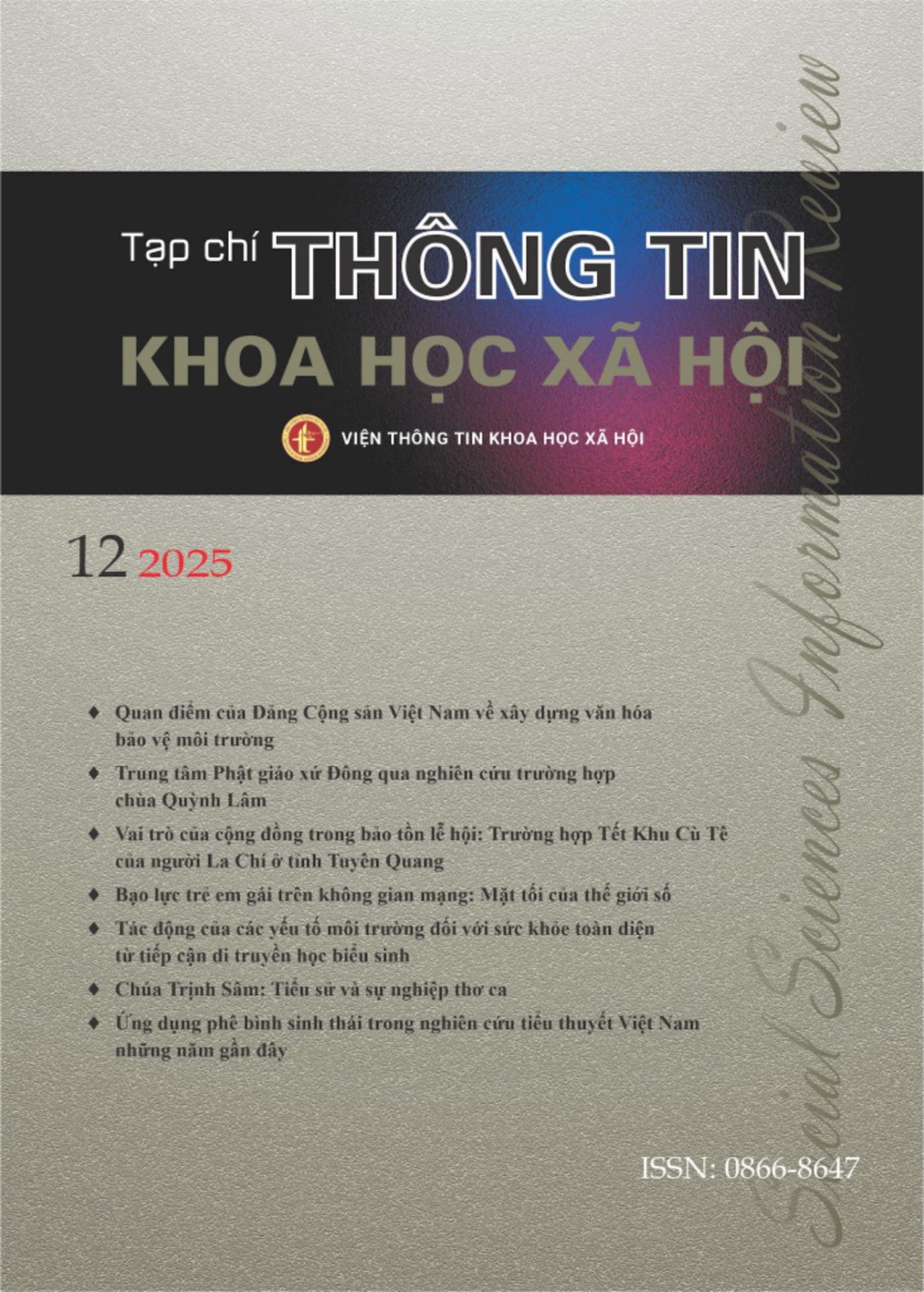 TẠP CHÍ THÔNG TIN KHOA HỌC XÃ HỘI SỐ 12 (2025)