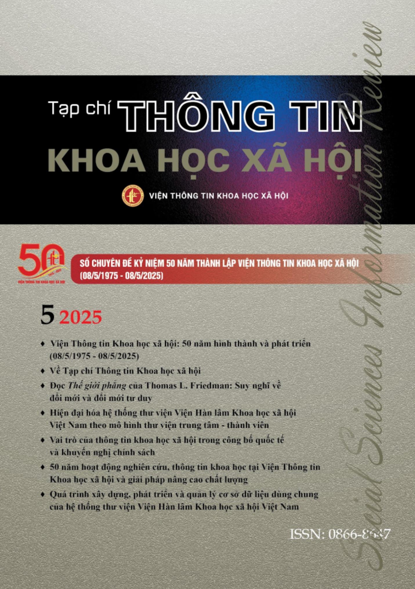 TẠP CHÍ THÔNG TIN KHOA HỌC XÃ HỘI SỐ 5 (2025)   